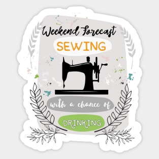 Sewing-Weekend Forecast Sticker